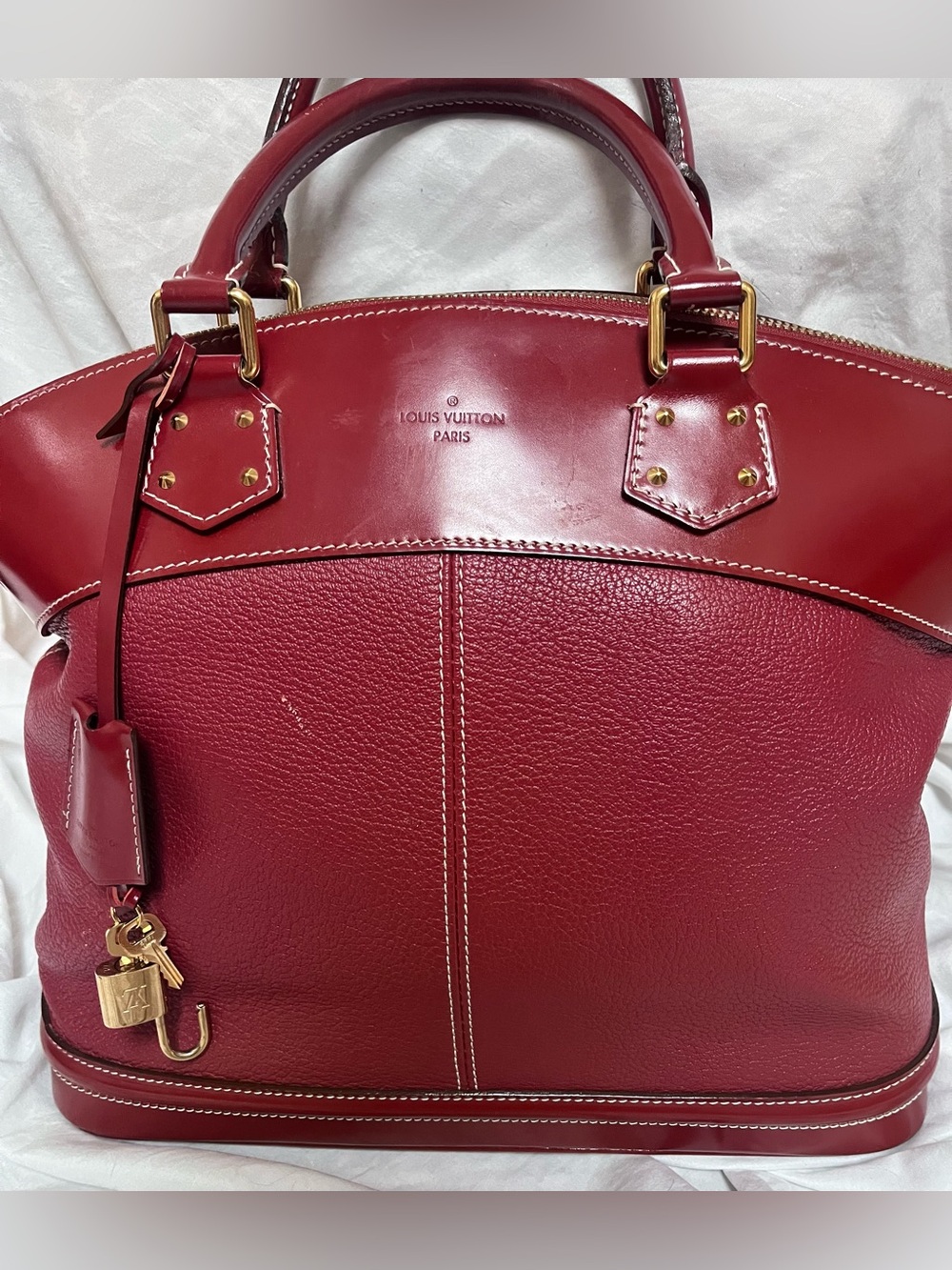 Louis Vuitton Suhali Lockit MM Red Leather Bag M95862